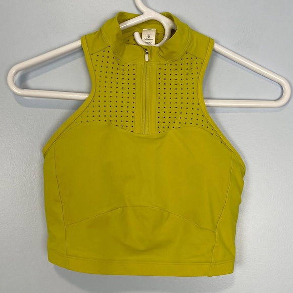 Lululemon Unleash Strength Bra Medium Support, B/C Cup Yellow Serpentine 4 Gym - Picture 2 of 9